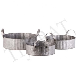 GALVANIZED <b>PLANTER</b> METAL <b>PLANTER</b> FOR HOME & <b>OUTDOOR</b> DECOR - Product Image 3