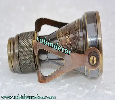 Antigo Bronze Spyglass Âmbito Monocular Binocular Telescópio Náutico Do Vintage