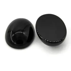 10x12mm Natural Black Spinel Oval Smooth Flat Back Calibrated Cabochons Loose Gemstones Semi Precious Jewelry Making Wholesaler