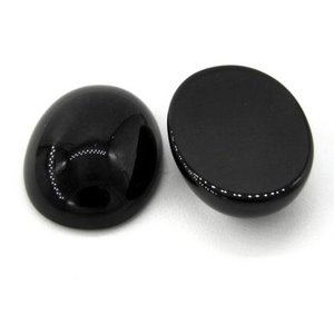 10mm 12mm naturel noir spinelle ovale lisse dos plat calibré Cabochons pierre précieuse en vrac Semi précieux fabrication de bijoux grossiste - Product Image 1