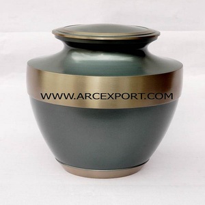 โกศโลหะทำด้วยมือทำจากทองเหลืองคุณภาพสูงของอินเดียโก้เก๋ดีไซน์ทันสมัยของตกแต่งที่ระลึกโกศหรูหรา - Product Image 1