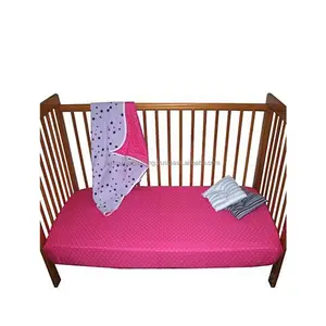 Juego de sábanas de cuna de bebé de algodón orgánico de suministro directo de fábrica OEM, sábanas de cuna de algodón, protector de colchón de cuna de bambú ultra suave - Product Image 1