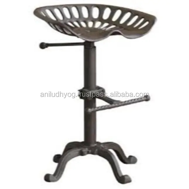 Industrial cast iron bar stool