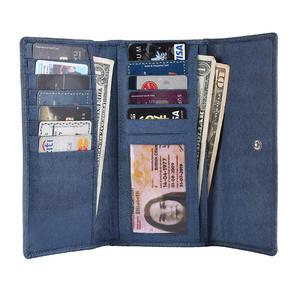 Most Selling Designer Blue Black Leather RFID Round Zip Wallet <b>Purse</b> <b>with</b> Wrist Strap and <b>Phone</b> <b>Holder</b> Available For Sale - Product Image 4