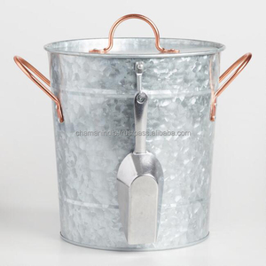 Galvanized Metal and Copper <b>Ice</b> Bucket with Scoop - Product Image 1