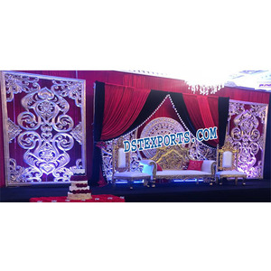 การตกแต่งเวทีการแต่งงานที่น่าสนใจการตกแต่งเวทีแต่งงานที่ยิ่งใหญ่การตกแต่งการออกแบบล่าสุดขั้นตอนการแต่งงานที่ได้รับการออกแบบ - Product Image 1