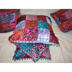 Funda de cojín bordada de algodón orgánico bloque de mano impreso tela suave ligera multiusos cómoda para tejido doméstico - Product Image 5