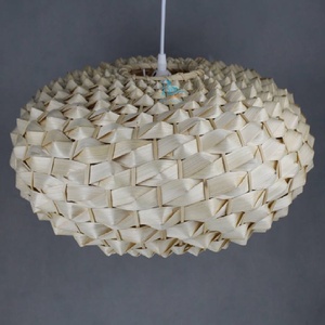 Round Palm Leaf Lampshade Traditional to Modern Asian Design Handicraft From Vietnam with Rattan Bamboo Lamp <b>Cover</b> Decoration - Product Image 2