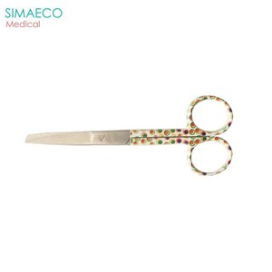 Ciseaux d'allaitement professionnels, 5 pouces, blanc, points de couleur - Product Image 1
