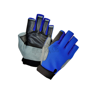High Quality Custom Logo Leather Sailing Gloves Fingerless <b>Yacht</b> Kayak Gloves - Product Image 3