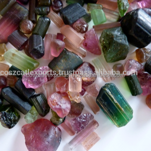 Tourmaline naturelle brute, pierres précieuses en vrac, couleurs mélangées |   Origine indienne |   Non chauffé |   Coscatlexports DS1A0480 - Product Image 1