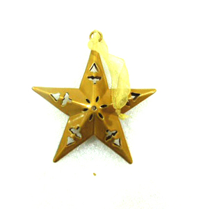 Adorno decorativo colgante de Navidad, adorno de Metal dorado en forma de estrella - Product Image 4