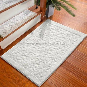 Alfombras de yute modernas hechas a mano, alfombras de oración de algodón con estampado floral de chenilla, alfombras tejidas antideslizantes a granel para uso en baño y exteriores - Product Image 4