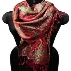 Étoles Super Silk Jamawar 22x72 pouces noires - Product Image 1