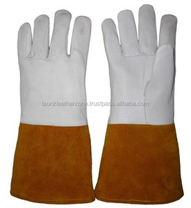 Guantes de soldadura industriales TIG MIG de cuero de vaca resistentes al calor de 35 cm, guantes para horno, guantes para parrilla, guantes para soldador de uso industrial - Product Image 1