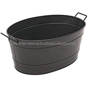 Cubos de hielo de bañera en forma ovalada galvanizada moderna - Product Image 4