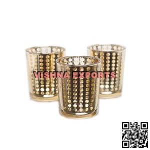 เชิงเทียนแก้วปรอทสีทองหรูหราแฮนด์เมดเชิงเทียนและงานแต่งงานขวดโหลทรงโคมไฟที่ได้แรงบันดาลใจในการทำด้วยมือ - Product Image 2