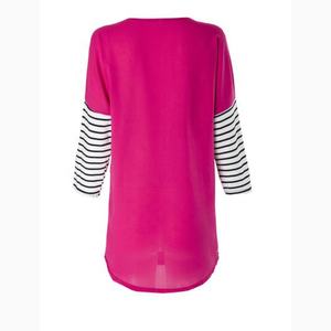 Customized <b>Women's</b> Longline <b>Baseball</b> <b>T</b>-<b>Shirt</b> Solid Pattern Embroidery Fashionable Casual Plus Size Option Button Embellishment - Product Image 2