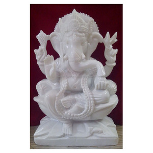 Pure White Marble Beautiful Ganesh Statue - Product Image 1