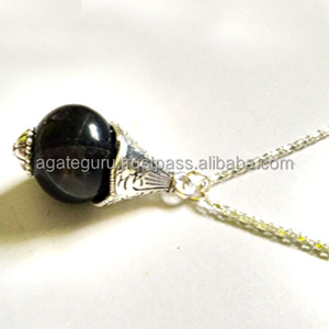 Crystal Black Obsidian Fancy Ball Pendant Venta al por mayor Crystal Jewelry Store - Product Image 1