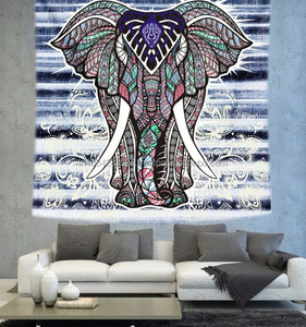 Elefantes tradicionales Mandala Tapiz de pared Impreso Mandala-Arte Colgante de pared - Product Image 2