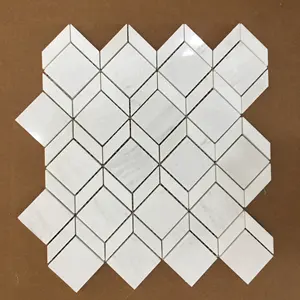 乳白色3D马赛克天然大理石瓷砖