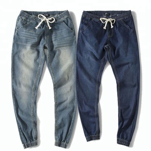 De los hombres de la moda de lavado vaqueros Biker ajustados con destruido deshilachado Slim Fit pantalones de mezclilla - Product Image 2