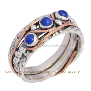 Nouveau Design 925 Sterling Silver Lapis Gemstone Éternité Vermeil Bague Belle Fantaisie Bijoux De Mariage Vente En Ligne - Product Image 4
