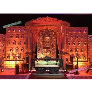 Uma decoração de palco astonida para casamento, decoração de palco indiano, decoração de palco de casamento, fantástica, decoração de palco de casamento