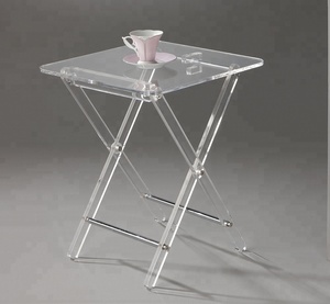โต๊ะข้างโซฟาอะคริลิคพับได้ สไตล์ร่วมสมัย สำหรับใช้ในห้องนั่งเล่น - Product Image 2