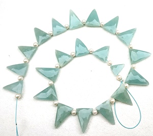 Cuentas triangulares facetadas de Aguamarina natural al por mayor, colección de piedras azules, corte de estilo para la fabricación de joyas, piedras preciosas sueltas - Product Image 2