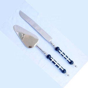 มีดตัดเค้กมีดเรซินสีดำและสีขาวจับมีดเค้กและเซิร์ฟเวอร์ - Product Image 1