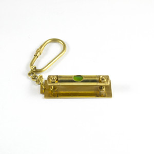 Latón náutico pequeño Mini nivel de agua nivel de burbuja inclinómetro llavero con bucle de latón - Product Image 4