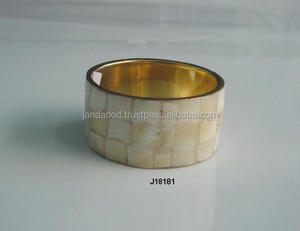 กำไลแฟชั่นอินเดียประดับด้วยมุกฝังโมเสคบนฐานทองเหลืองฝังกระดูกเครื่องประดับทำมือโลหะ - Product Image 2