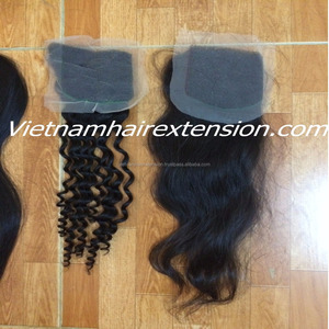 Vente en gros de fermetures en dentelle à ondulations lisses et soyeuses, 100% cheveux humains vierges Remy, longueurs de 8 à 40 pouces - Product Image 2