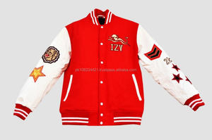 Chaqueta Varsity Letterman de piel auténtica de alta calidad, cuerpo de lana/chaqueta de béisbol - Product Image 3