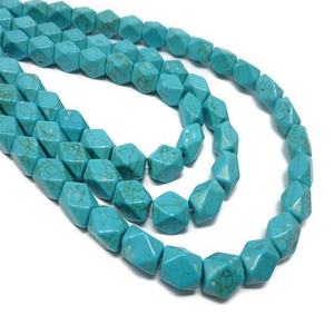 Haute qualité Hit turquoise bleu howlite pépite à facettes dégringolé percé pierres précieuses plein cristal naturel collier de guérison grossiste - Product Image 4