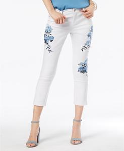 Pantalones Vaqueros Bordados Simples para Mujer, Oferta - Product Image 1