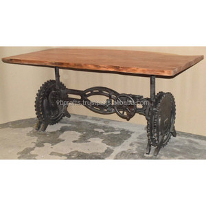 Sống Cạnh Acacia Top Gang Bánh Xe Cơ Sở Crank Tay Có Thể Điều Chỉnh Tay Nâng Cafe Nhà Hàng Bàn Ăn - Product Image 3