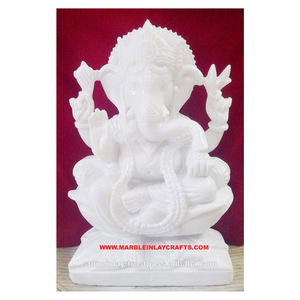 รูปปั้นพระพิฆเนศหินอ่อนสีขาว - Product Image 1