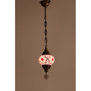 Traditional Single Turkish Mosaic Glass Hanging <b>Lamp</b> with No 2 Shade Energy Saving CE Certified 110-240V - Product Image 2