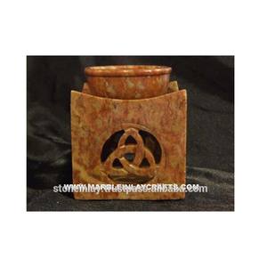 Quemador de aceite aromático hecho a mano con piedra de talco - Product Image 1