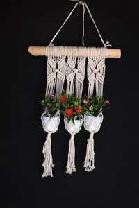 Wholesale 100% Handmade Macrame Plant Hangers Triple Woven Set of Bali Indonesia Cotton Nylon Hanging Pot Decorative Home Art - Product Image 2