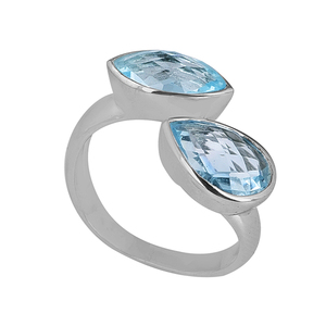 natural blue topaz gemstone 925 <b>sterling</b> <b>silver</b> <b>adjustable</b> <b>ring</b> - Product Image 2