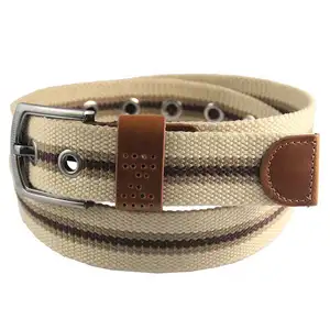 Factory Price Custom canvas webbing belt with rivets