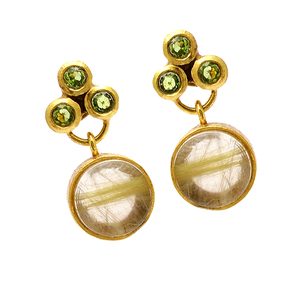 ต่างหูเม็ดกลมชุบทองทรงกลม,ต่างหูเม็ดกลมอัญมณีทองคำ - Product Image 2