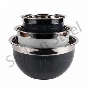 Cuencos para mezclar de acero inoxidable pulido con tapas, juego de cuencos anidados, Color alemán punteado para cocinar, hornear, comida apilable - Product Image 4