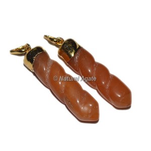 Peach Aventurina-colgantes Electro, compra en línea de ágata natural - Product Image 1