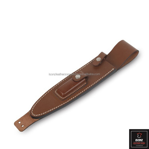 Couteau de chasse damas lame en acier durable manche en bois en cuir véritable gaine personnalisable OEM/ODM avec étui à boucle de ceinture en cuir - Product Image 2
