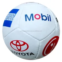 Прочный кожаный материал, пакистанский производитель, футбольный рекламный мяч